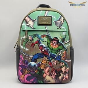 Loungefly Marvel Spider-Man Villains Sinister 6 Green Mini Backpack New